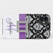 Speciaal Paars zwart Damask iPhone 5 Hoesje (Achterkant (horizontaal))