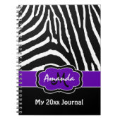 Speciaal Paars zwart-wit Zebra Notitieboek (Voorkant)