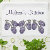 Speciaal Paarse Blackberries Illustratie Theedoek (Gevouwen)