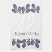 Speciaal Paarse Blackberries Illustratie Theedoek (Verticaal)