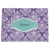 Speciaal Paarse Damask Gift Bag Groot Cadeauzakje (Voorkant)