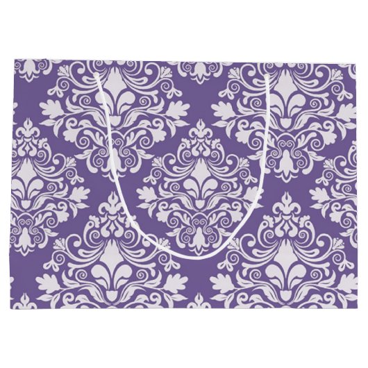 Speciaal Paarse Damask Gift Bag Groot Cadeauzakje (Achterkant)