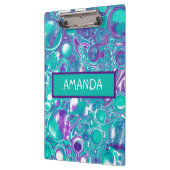 Speciaal Paarse en blauwgroen marmervochtkunst Klembord (Links)