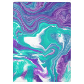 Speciaal Paarse en blauwgroen marmervochtkunst Klembord (Achterkant)