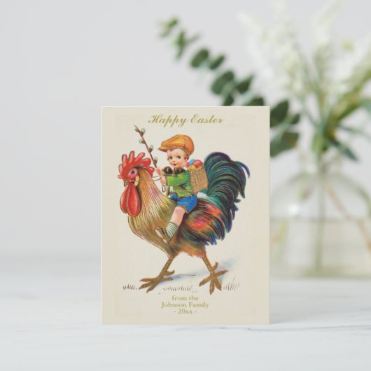 Speciaal  paaseizoenteutelrooster feestdagenkaart (Staand voorkant)