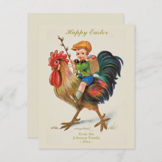 Speciaal  paaseizoenteutelrooster feestdagenkaart (Voorkant / Achterkant)