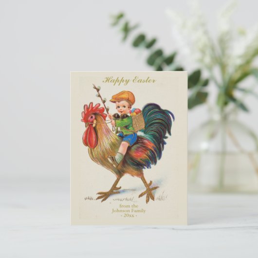 Speciaal  paaseizoenteutelrooster feestdagenkaart (Staand voorkant)