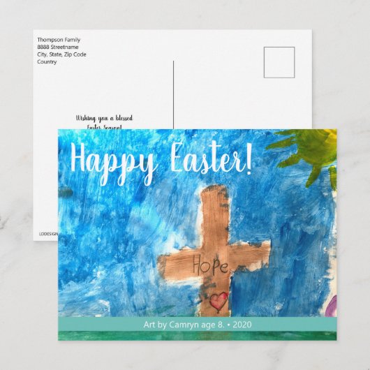 Speciaal  paaswerk van het Kind Feestdagenkaart (Voorkant / Achterkant)