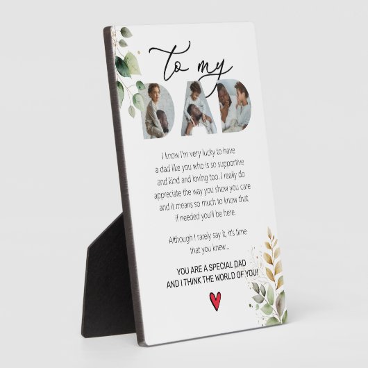 Speciaal Papa Keepsake Gezegde Eucalyptus Fotoplaat (Zijkant)