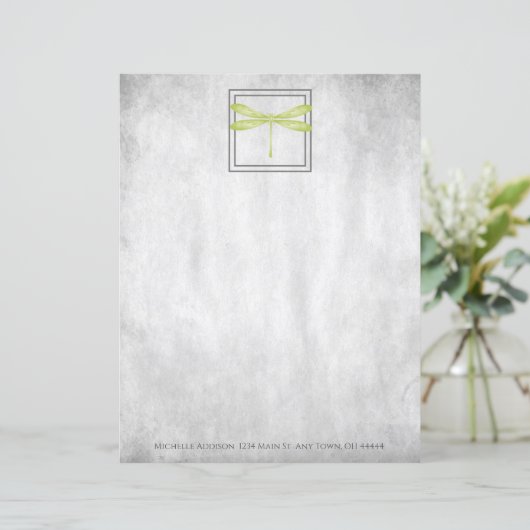 Speciaal papier voor groene dragonfly (Staand voorkant)