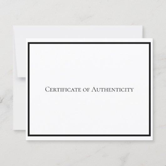 Speciaal papieren authenticiteitscertificaat (Achterkant)