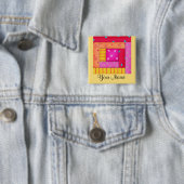 Speciaal patchwerk Kieuwt Kunstspelden blokkeren Vierkante Button 5,1 Cm (In situ)