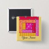 Speciaal patchwerk Kieuwt Kunstspelden blokkeren Vierkante Button 5,1 Cm (Voorkant /achterkant)