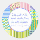 Speciaal patchwork Quilt Shop Promotie Ronde Sticker (Voorkant)