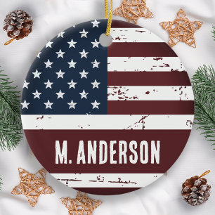 Speciaal Patriottisch Amerikaans Vlag Keramisch Ornament