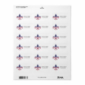 Speciaal patriottisch-Amerikaanse vlag Fleur-de-li Etiket (Full Sheet)