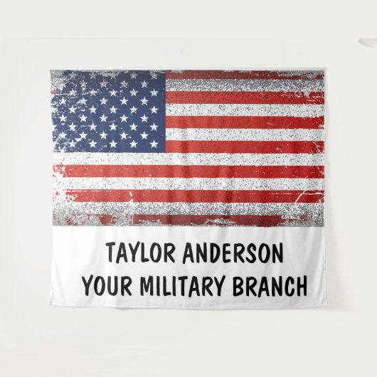 Speciaal patriottisch-Amerikaanse vlag Wandkleed (Voorkant (horizontaal))