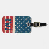 Speciaal Patriottisch Rood Blauw Stars Stripe Bagagelabel (Voorkant horizontaal)