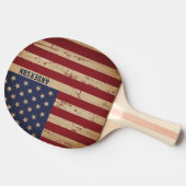 Speciaal patriottisch Rustic Wood American Flag Tafeltennisbatje (Zijkant)