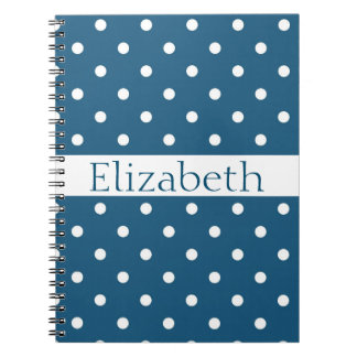 Speciaal patroon blauwe en witte poolpunten notitieboek