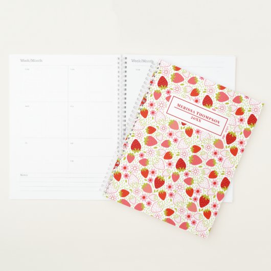 Speciaal patroon rode aardbeien planner (Display)
