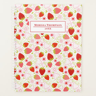 Speciaal patroon rode aardbeien planner