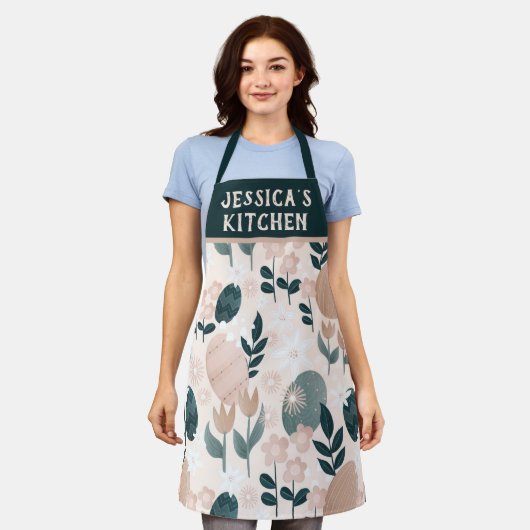 Speciaal  patroon van gebankerde paaseieren schort (Gedragen)