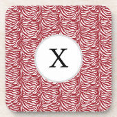 Speciaal patroon van Rode Zebra-stripes van Monogr Drankjes Onderzetter (Voorkant)