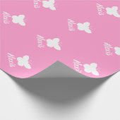 Speciaal patroon van schattige gipige roze vlinder cadeaupapier (Hoek)