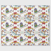 Speciaal patroon voor kerstRocking Horse Cadeaupapier (Vlak)
