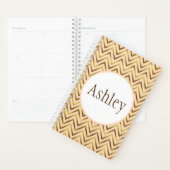 Speciaal peach en Gold Chevron Stripe Planner (Display)