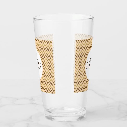 Speciaal peach & Gold Chevron Stripe Glas (Links)