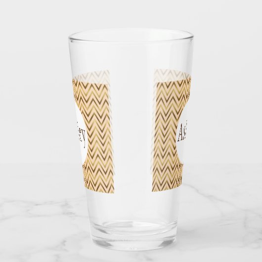 Speciaal peach & Gold Chevron Stripe Glas (Rechts)