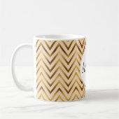 Speciaal peach & Gold Chevron Stripe Koffiemok (Links)