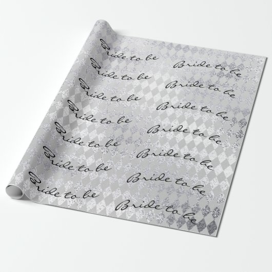 Speciaal penseelgeluid voor Silver Diamond Cut Cadeaupapier (Uitgerold)