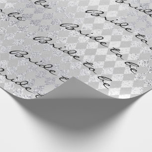 Speciaal penseelgeluid voor Silver Diamond Cut Cadeaupapier