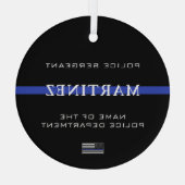 Speciaal personeel voor de politie van de thin Blu Glas Ornament (Achterkant)