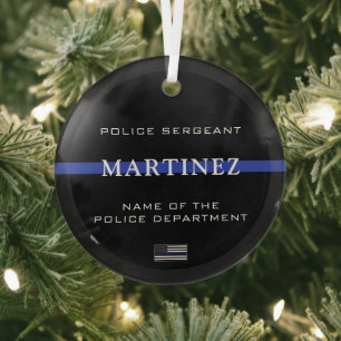Speciaal personeel voor de politie van de thin Blu Glas Ornament
