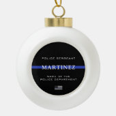 Speciaal personeel voor de politie van de thin Blu Keramische Bal Ornament (Voorkant)