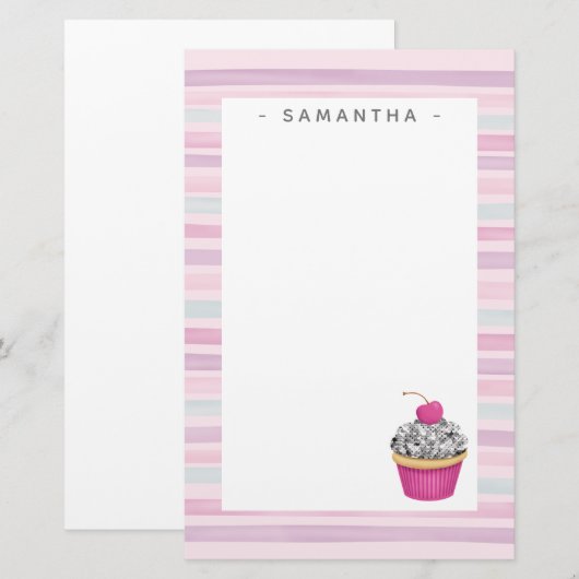 Speciaal persroze crüpcake briefpapier (Voorkant / Achterkant)