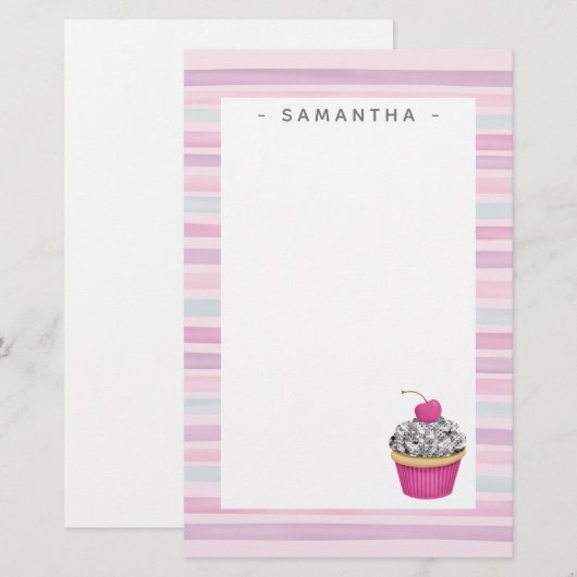Speciaal persroze crüpcake briefpapier (Voorkant / Achterkant)
