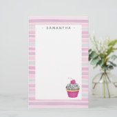 Speciaal persroze crüpcake briefpapier (Staand voorkant)