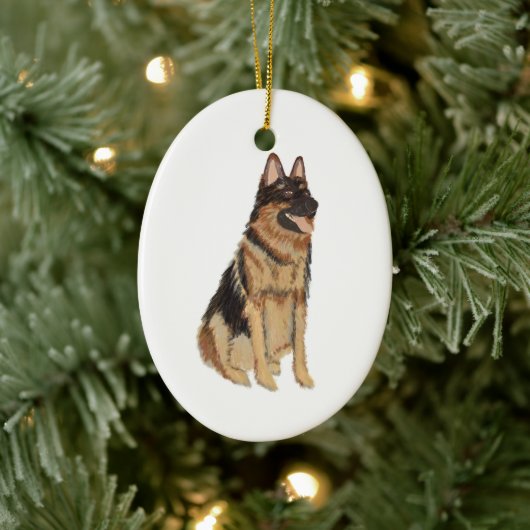 Speciaal Pet German Shepard Ceramic Ornament (Boom)