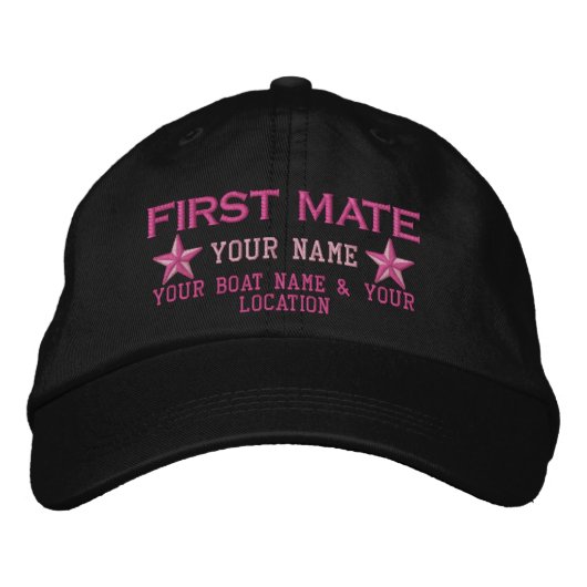 Speciaal Pet van de Eerste Mate Stars Embroidery (Voorkant)