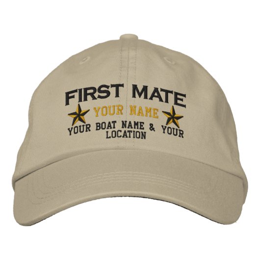 Speciaal Pet van de Eerste Mate Stars Embroidery (Voorkant)