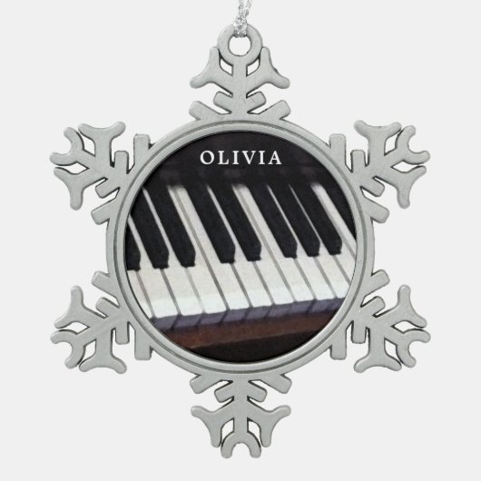 Speciaal Piano Holiday Gift Tin Sneeuwvlok Ornament (Voorkant)