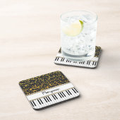 Speciaal Piano Keys Gold Polka Dots Pattern Bier Onderzetter (Rechterzijde)
