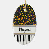 Speciaal Piano Keys Gold Polka Dots Pattern Keramisch Ornament (Rechts)