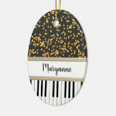 Speciaal Piano Keys Gold Polka Dots Pattern Keramisch Ornament (Links)