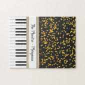 Speciaal Piano Keys Gold Polka Dots Pattern Legpuzzel (Horizontaal)
